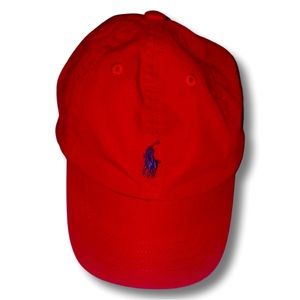 Polo Hat Red with Navy Blue Symbol